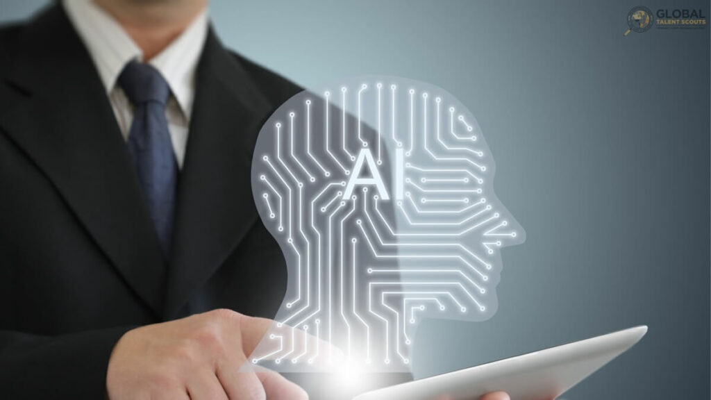 AI and human recruiters collaborating to find top talent in contingency recruiting